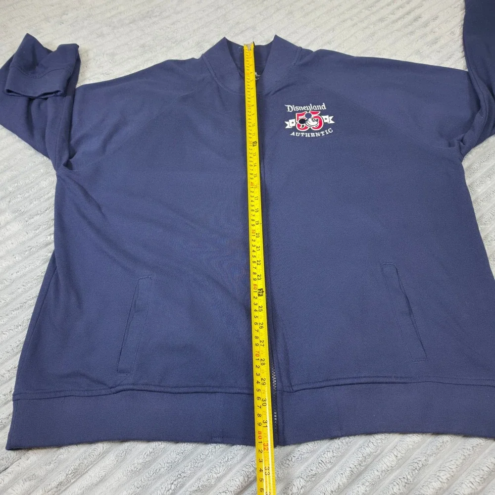 Disney Parks Disneyland 1955 Mickey Mouse Full Zip Track Jacket Navy Blue XXL